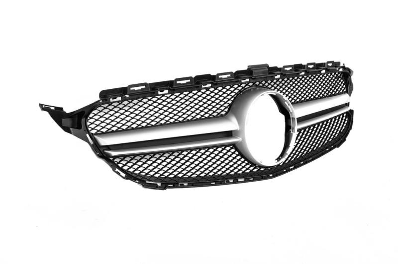 Купить Передняя решетка AMG Silver (для Avantgarde/AMG-Line/C43 AMG) 2018-2025, без камеры для Mercedes C-сlass W205