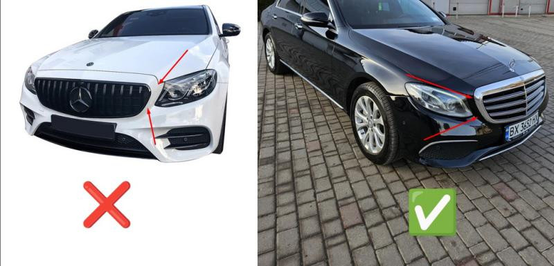 Купить Передняя решетка Diamond (для Classic и Exclusive, 2016-2019) С местом под камеру для Mercedes E-сlass W213