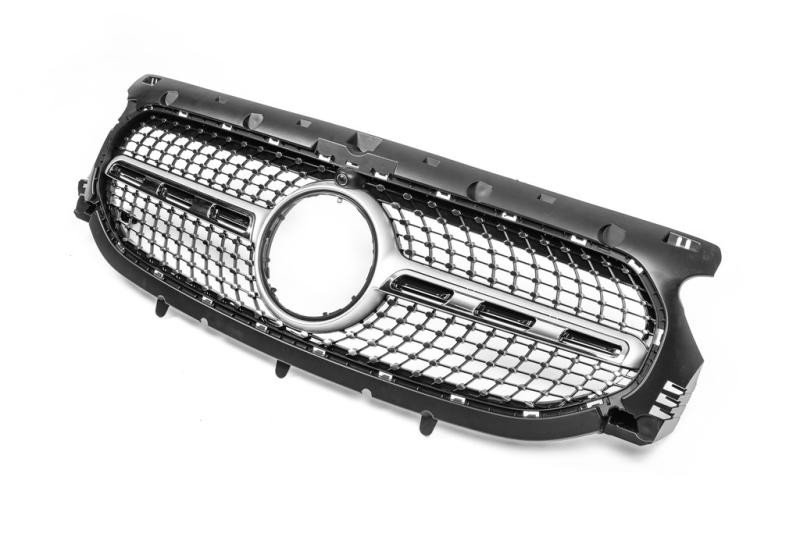 Купити Передня решітка Diamond Silver Без місця під камеру для Mercedes GLA H247 2020- рр