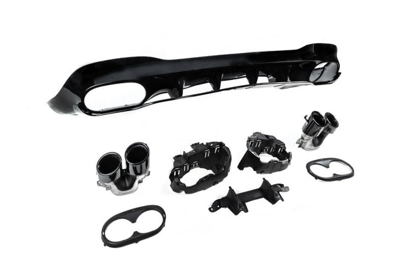 Купить Задний диффузор с насадками CLA45 (для AMG Line) для Mercedes CLA C118 2019- рр