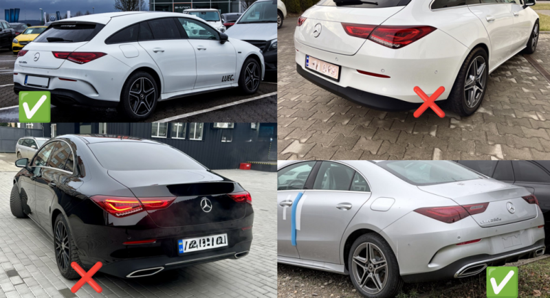 Купить Задний диффузор с насадками CLA45 (для AMG Line) для Mercedes CLA C118 2019- рр