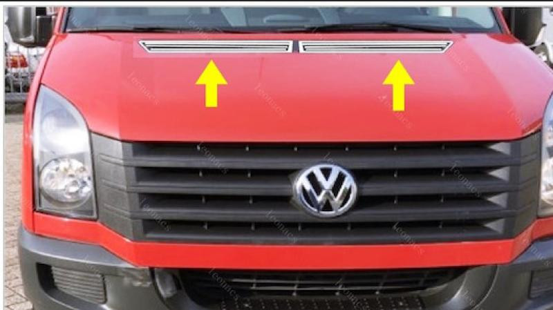 Купити Накладка на капот (2 шт, нерж) для Volkswagen Crafter 2006-2016 рр