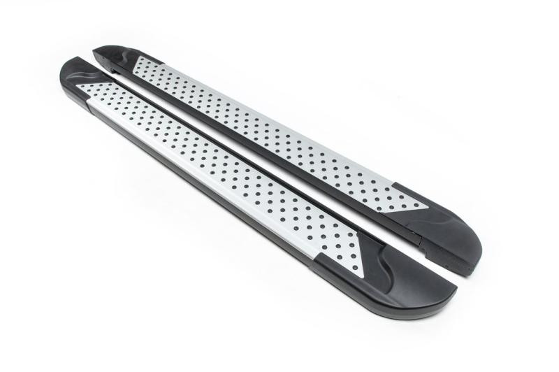 Купить Боковые пороги Allmond Grey (2 шт., алюминий) для Jeep Cherokee/Liberty 2002-2007 гг