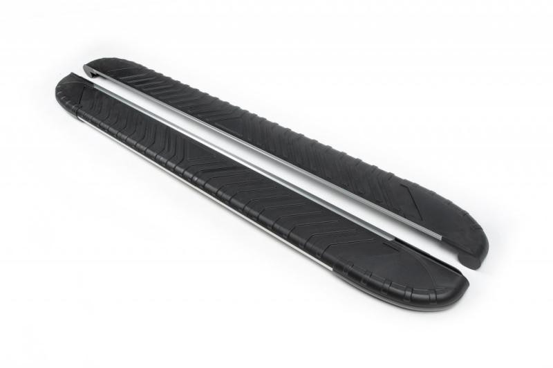 Купить Боковые пороги Bosphore Grey (2 шт., алюминий) для Jeep Cherokee/Liberty 2007-2013 гг