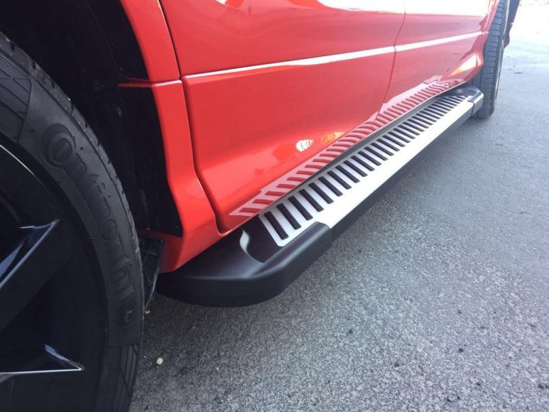 Купить Боковые пороги Line (2 шт., алюминий) С черной листвой на дверях для Ford Kuga/Escape 2013-2019 гг