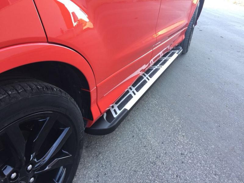 Купить Боковые пороги Sunrise (2 шт., алюминий) С окрашенной листвой на дверях для Ford Kuga/Escape 2013-2019 гг