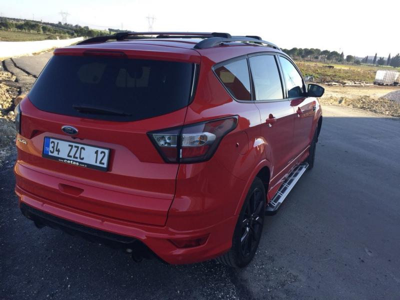 Купить Боковые пороги Sunrise (2 шт., алюминий) С окрашенной листвой на дверях для Ford Kuga/Escape 2013-2019 гг