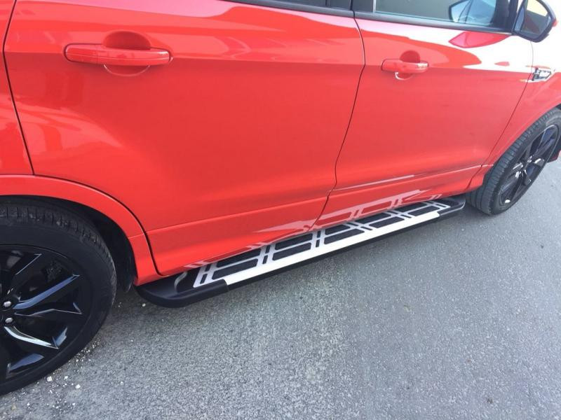 Купить Боковые пороги Sunrise (2 шт., алюминий) С окрашенной листвой на дверях для Ford Kuga/Escape 2013-2019 гг