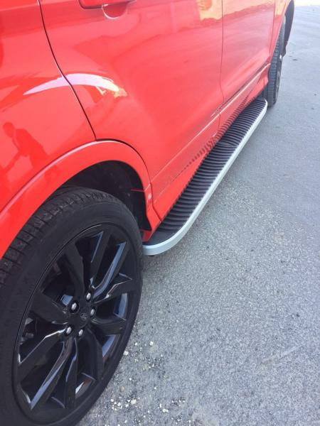 Купити Бокові пороги Tayga Grey (2 шт., Алюміній) З пофарбованим листям на дверях для Ford Kuga/Escape 2013-2019 рр