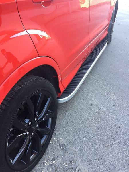 Купити Бокові пороги Tayga Grey (2 шт., Алюміній) З пофарбованим листям на дверях для Ford Kuga/Escape 2013-2019 рр