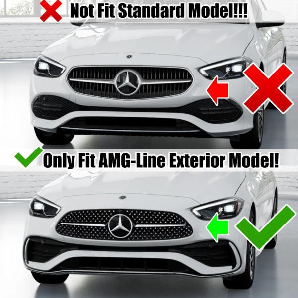 Купити Передня решітка GT Panamericana (для AMG-Line) для Mercedes C-class W206 2022- рр