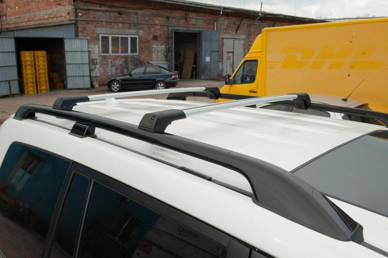 Купить Перемычки на рейлинги без ключа Flybar V1 (2 шт) до 110 см, Серый для Volkswagen Touareg 2002-2010 гг