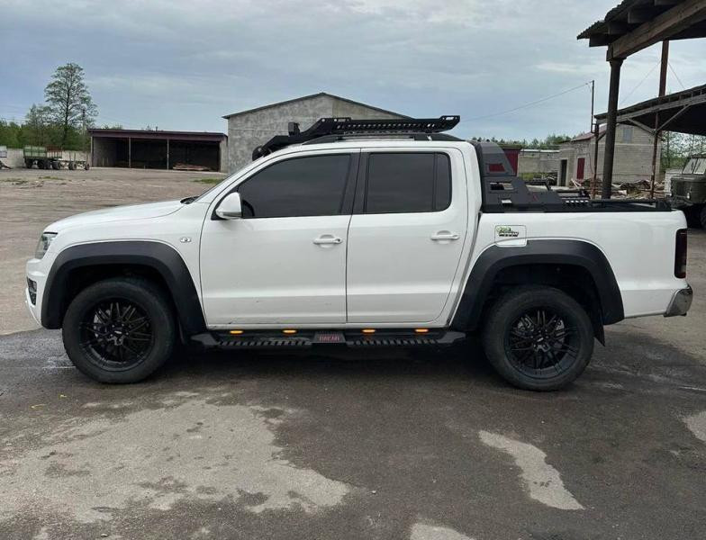 Купить Боковые пороги Dakar V2 с LED (2 шт, металл) для Volkswagen Amarok 2010-2022 гг