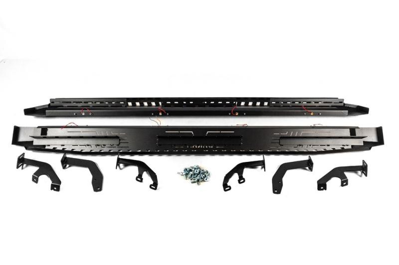 Купити Бокові пороги Dakar V1 з LED (2 шт, метал) для Toyota Hilux 2015- рр