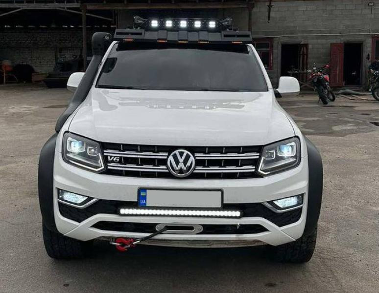 Купить Козырек лобового стекла под багажник DAKAR (LED) для SsangYong Musso ІІ 2018- гг