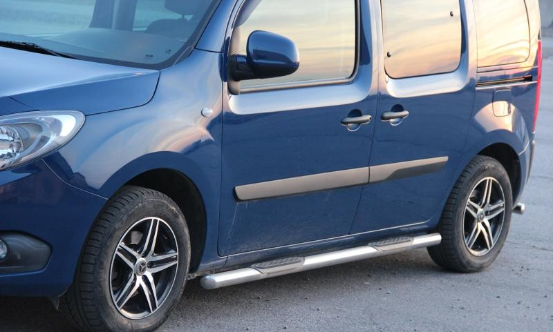 Купить Боковые трубы (2 шт., нерж.) 51мм, дога база, без пластиковых вставок для Mercedes Citan 2013- гг