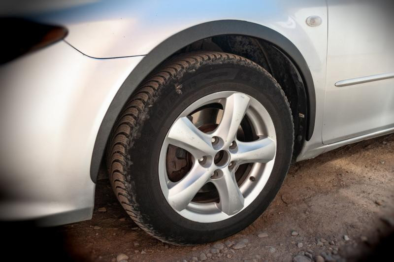 Купить Накладки на арки (SD-SW) (4 шт, черные, ABS-пластик) для Mazda 6 2003-2008 гг