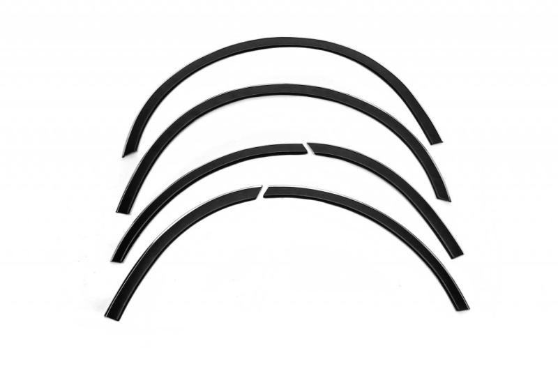 Купити Накладки на арки з хром смужкою (6 шт, чорні) для Volkswagen T5 2010-2015 рр