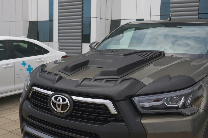 Купить Накладка на капот (2021-2025, ABS) для Toyota Hilux 2015- гг