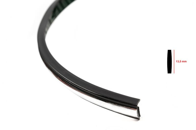 Купить Черный молдинг с хром полоской на метраж sal32 (1 метр, 13.5 мм)