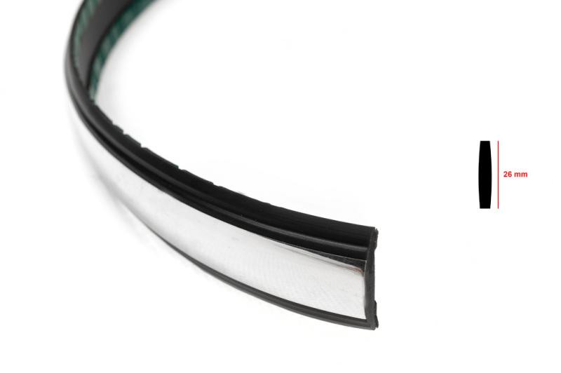 Купить Черный молдинг с хром полоской на метраж sal35 (1 метр, 26 мм)