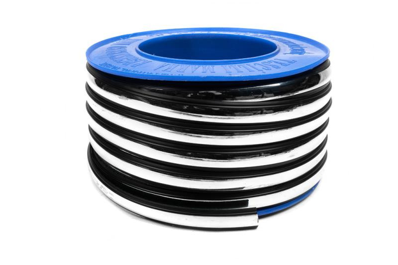 Купить Черный молдинг с хром полоской на метраж sal35 (1 метр, 26 мм)