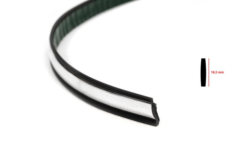 Купити Чорний молдинг із хром смужкою на метраж sal13 (1 метр, 16.5 мм)