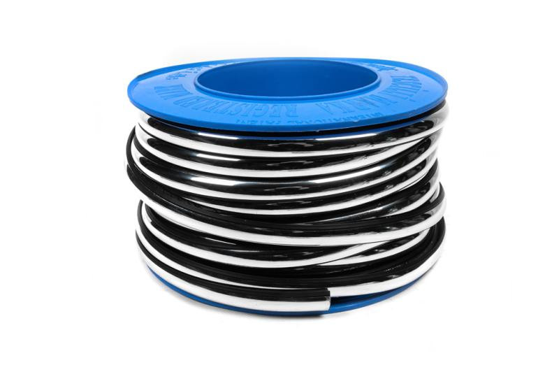 Купить Черный молдинг с хром полоской на метраж sal122 (1 метр, 19 мм)