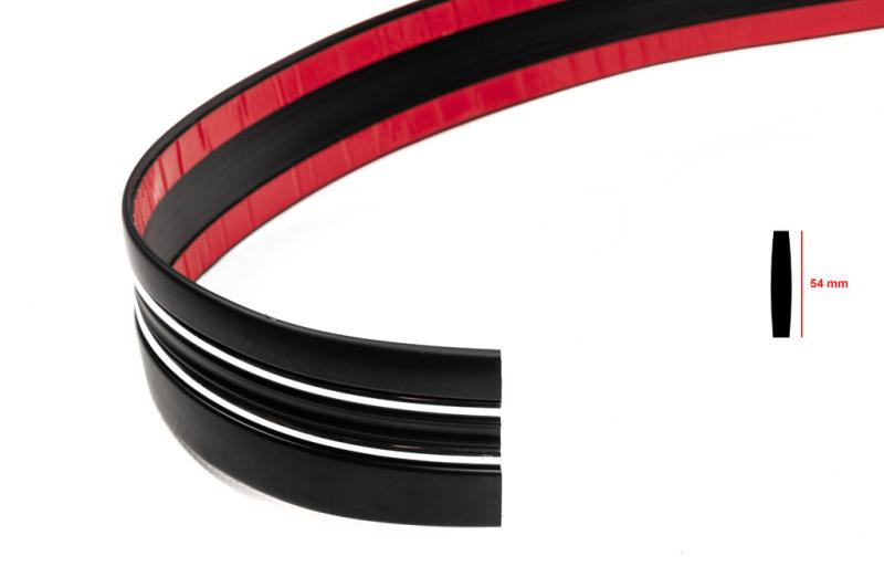 Купити Чорний молдинг із хром смужкою на метраж sal97 (1 метр, 54 мм)