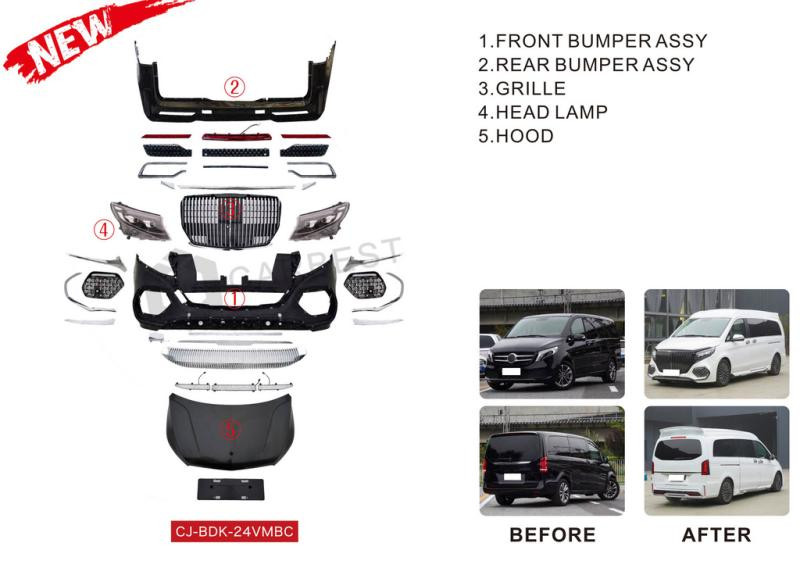 Купити Комплект обвісу (Maybach Type-2024, з капотом) для Mercedes Vito / V-class W447 2014- рр