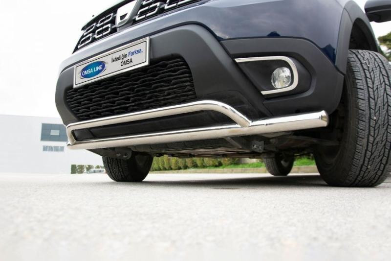 Купити Передній захист Vegas (60/42мм, нерж) для Renault Duster 2018-2024 рр