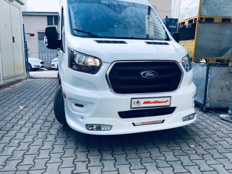 Купить Накладка на передний бампер ERA (2019-2025, под покраску) для Ford Transit 2014- гг