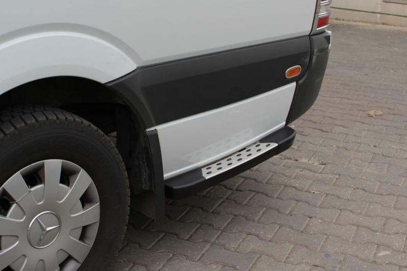 Купить Боковые пороги DOT-Line за колесом (2 шт., алюм.) Длинная база для Volkswagen LT 1995-2006 гг