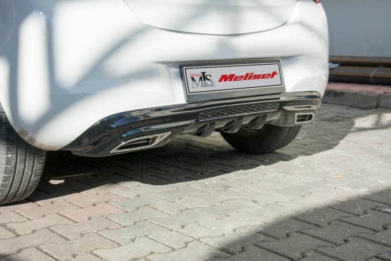 Купити Накладка на задній дифузор (під фарбування) для Opel Corsa E 2015-2019 рр