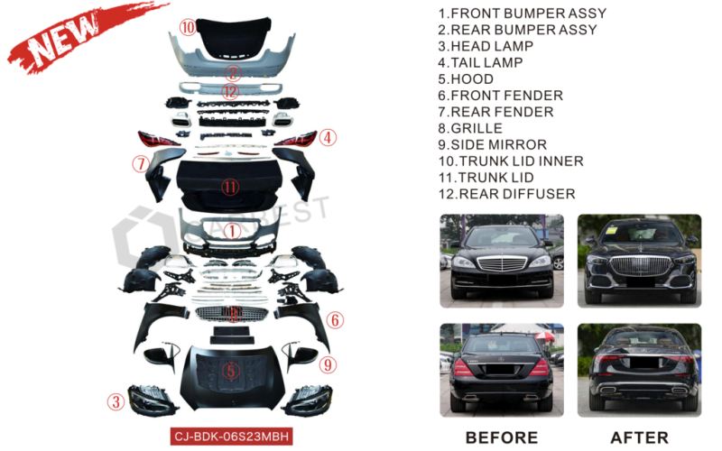 Купить Комплект рестайлинга в W223 Maybach (без дверей) для Mercedes S-сlass W221