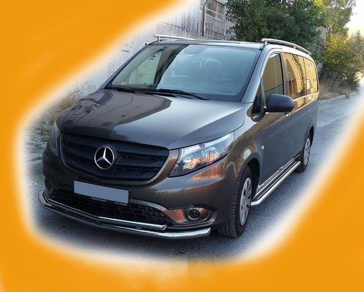 Купити Передній захист ST014 (нерж.) 60/60 для Mercedes Vito / V-class W447 2014- рр