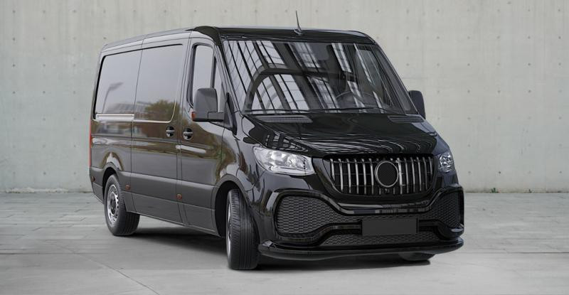 Купити Передній бампер з решіткою ABS (під фарбування) для Mercedes Sprinter W907/W910 2018- рр