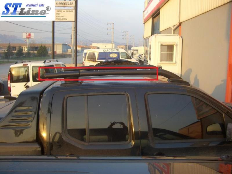 Купить Рейлинги с перемычками (2 шт, Черные) Серые для Nissan Navara/NP300 2016- гг