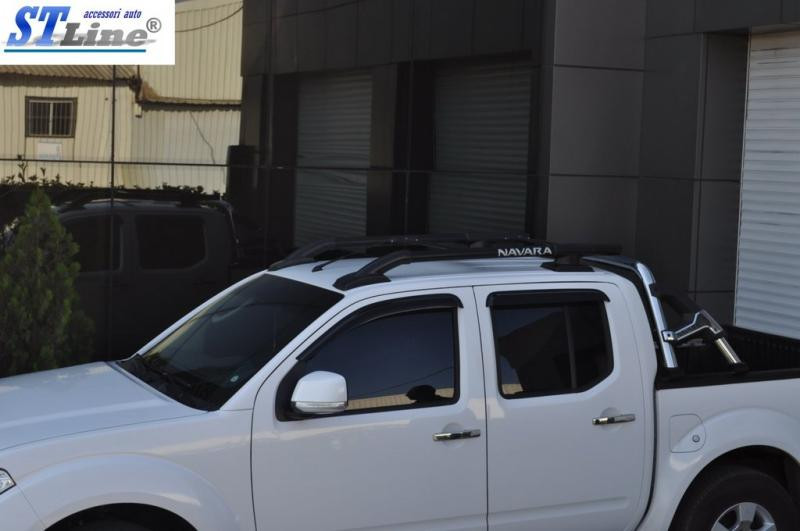 Купить Рейлинги с перемычками (2 шт, Черные) Серые для Nissan Navara/NP300 2016- гг