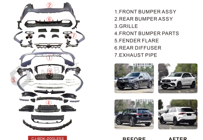 Купить Комплект обвесов AMG GLE53 (с полным задним бампером) для Mercedes GLE W167