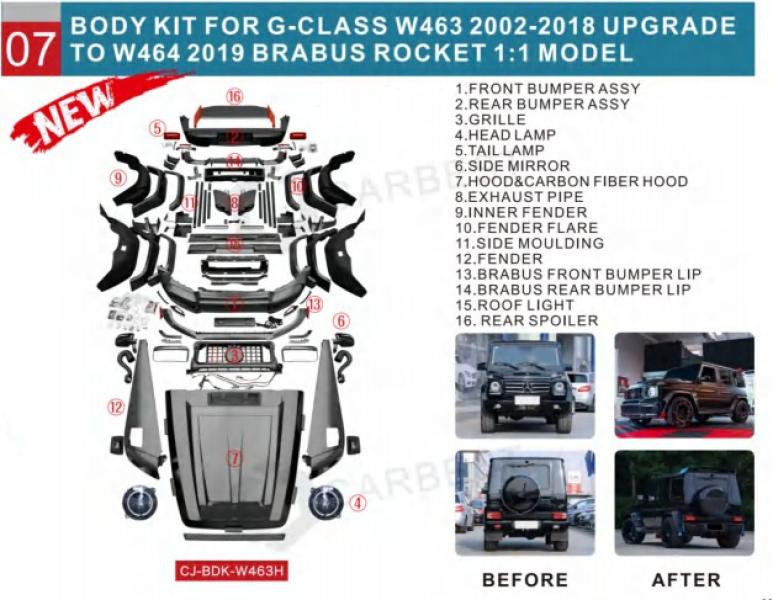 Купити Комплект рестайлінгу на G900 Roket для Mercedes G сlass W463 1990-2018рр