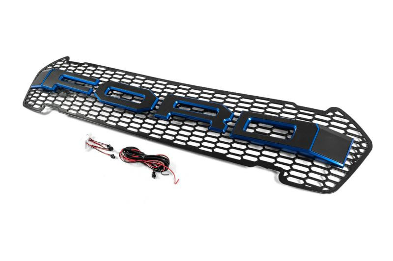 Купити Передня решітка (2015-2018, синій, LED) для Ford Ranger рр