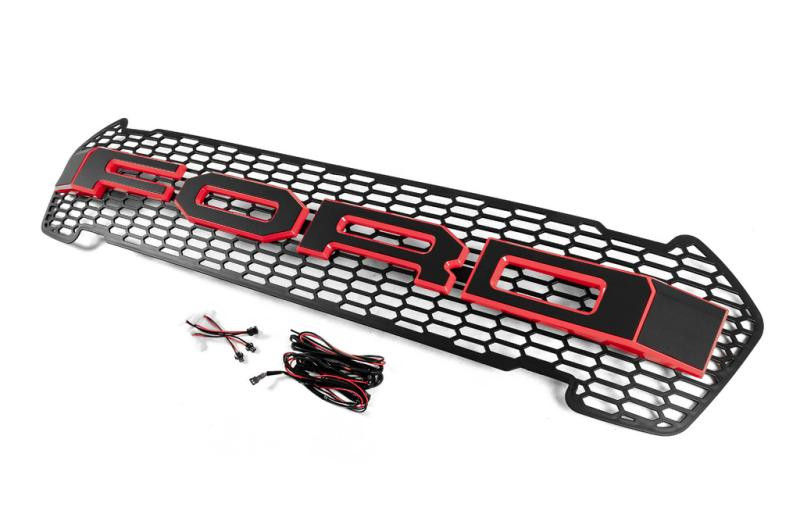 Купить Передняя решетка (2015-2018, красный, LED) для Ford Ranger