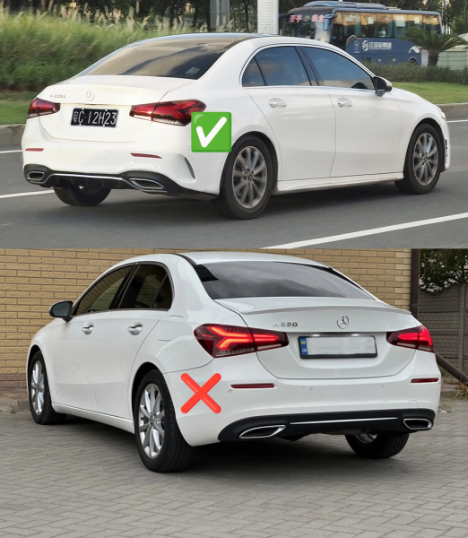 Купить Задний диффузор с насадками (Дизайн A45 SD) для Mercedes A-сlass W177 2018- гг