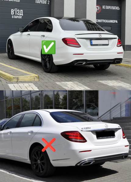 Купить Задний диффузор с насадками Black (для AMG/AMG-Line, Дизайн E63 2016-2020) для Mercedes E-сlass W213