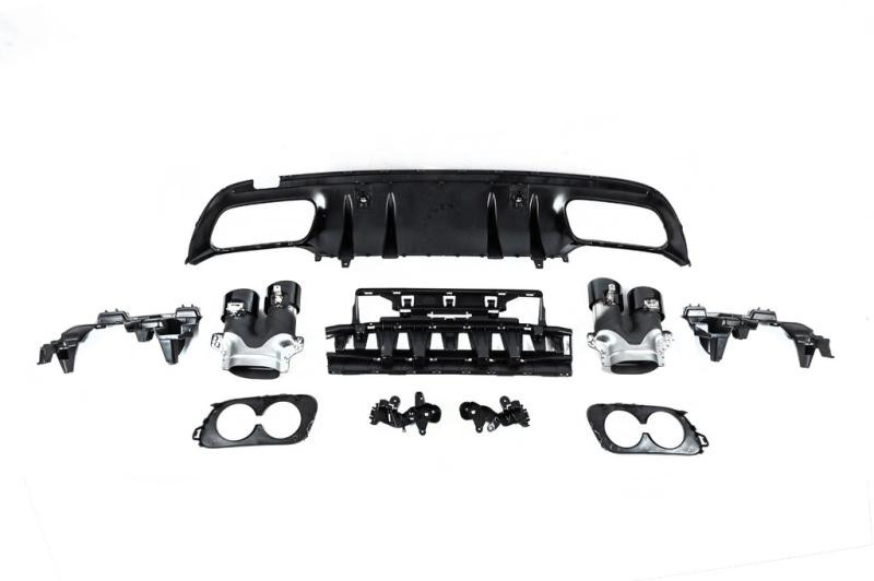 Купить Задний диффузор с насадками (Дизайн C43) для Mercedes C-сlass W205 2014-2021 гг