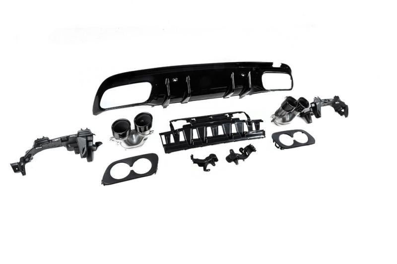 Купить Задний диффузор с насадками (Дизайн C43) для Mercedes C-сlass W205 2014-2021 гг