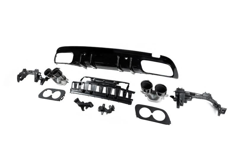 Купить Задний диффузор с насадками (Дизайн C43) для Mercedes C-сlass W205 2014-2021 гг