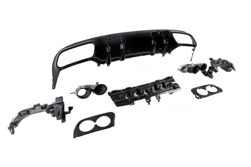 Купить Задний диффузор с насадками (для coupe дизайн AMG43) для Mercedes C-сlass W205 2014-2021 гг