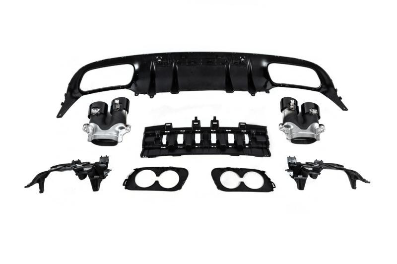 Купить Задний диффузор с насадками (для coupe дизайн AMG43) для Mercedes C-сlass W205 2014-2021 гг